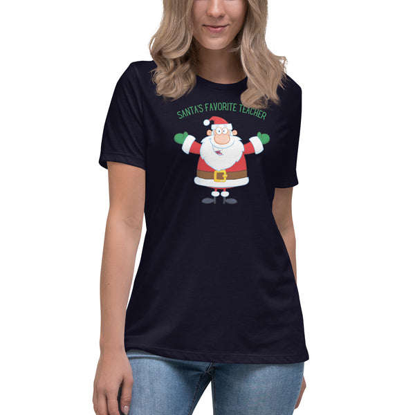 Santa's Favorite Teacher - Women's Relaxed T-Shirt