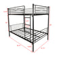 Twin-Over-Twin Bunk Bed with Metal Frame and Ladder, Space-Saving Design