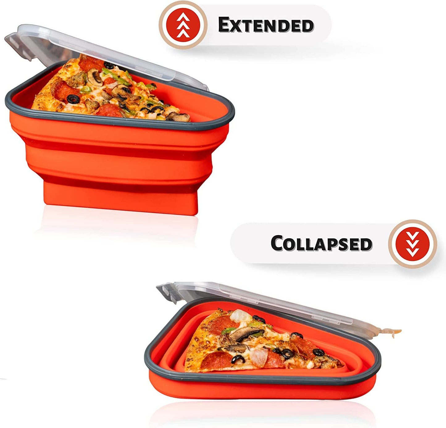 Reusable Pizza Storage Container with 5 Microwavable Serving Trays