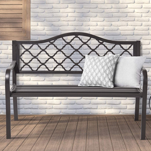 50" Outdoor Cast Iron 2-Person Metal Bench