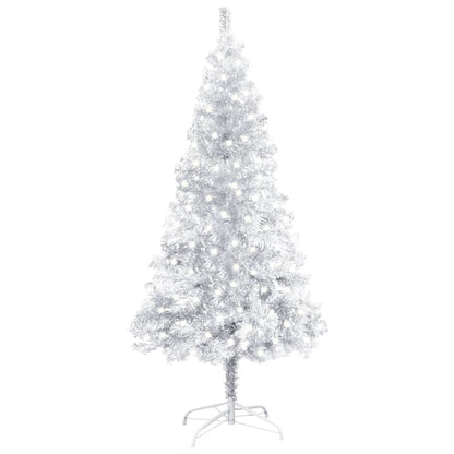 Artificial Christmas Tree with LEDs&Stand Silver 47.2"