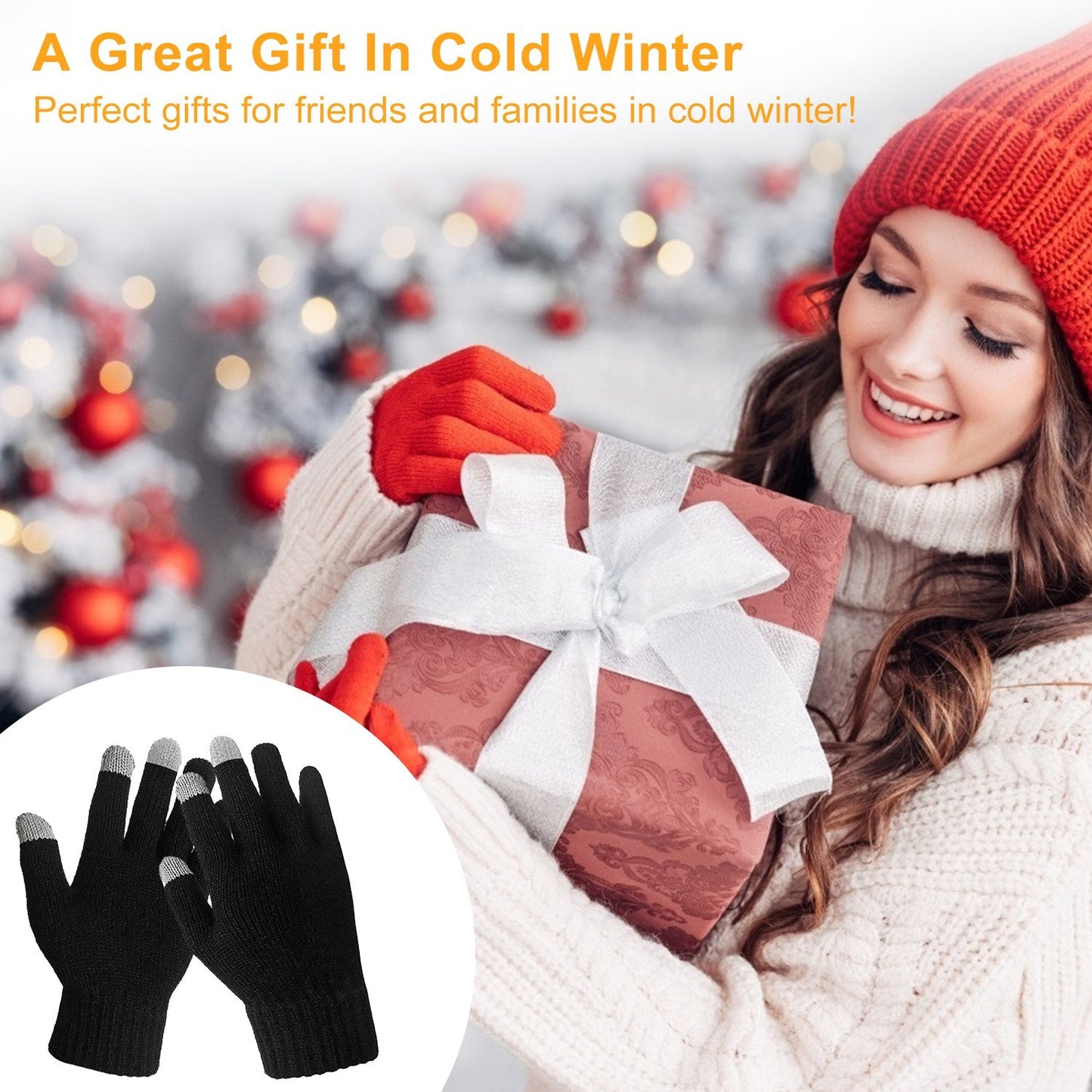 Unisex Touch Screen Gloves Full Finger Winter Warm Knitted Gloves