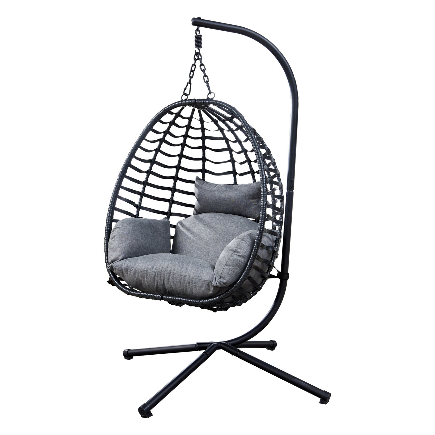 Outdoor Wicker Swing Chair With Stand for Balcony