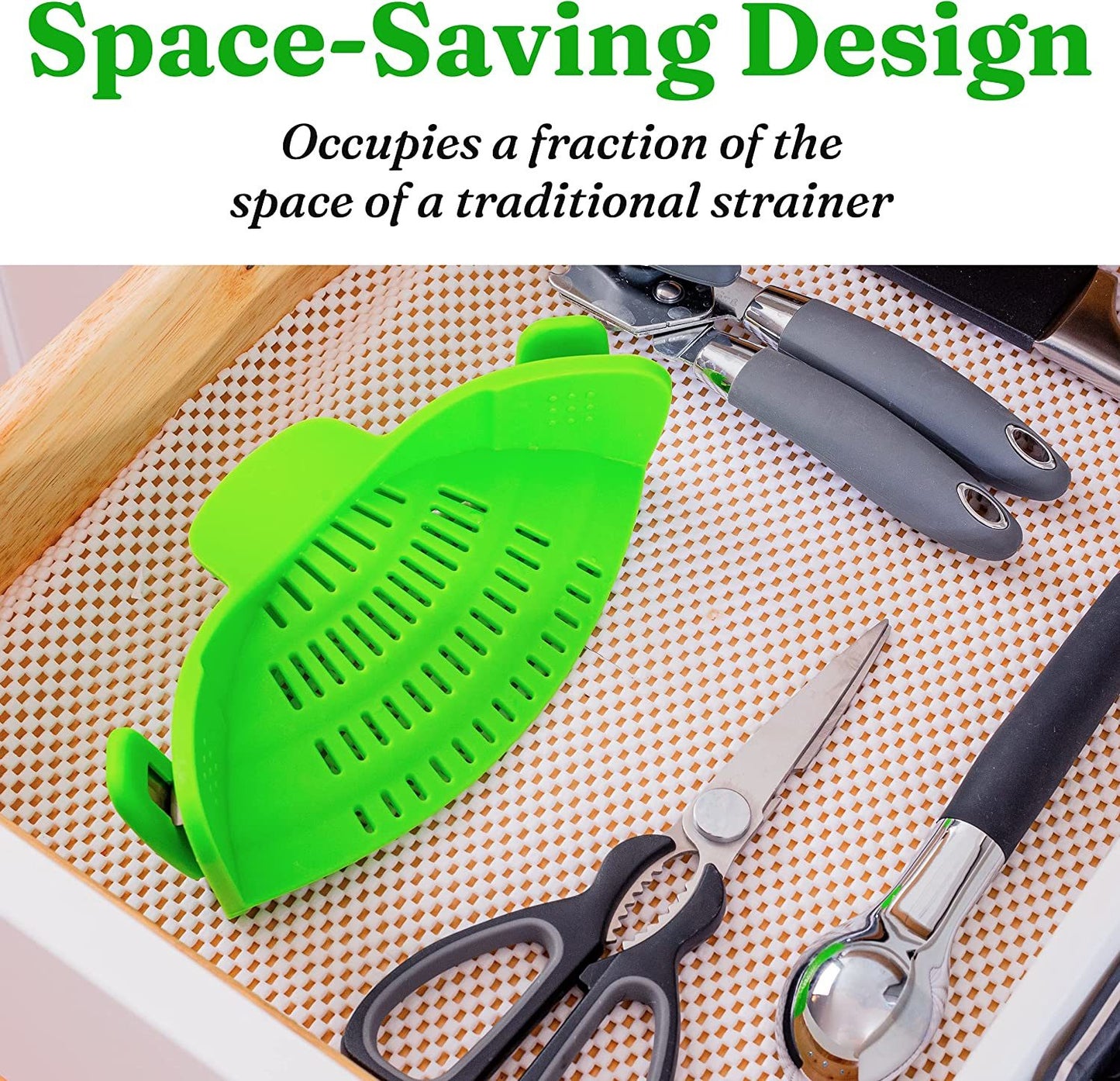 Kitchen Snap N Strain Pot Strainer and Pasta Strainer