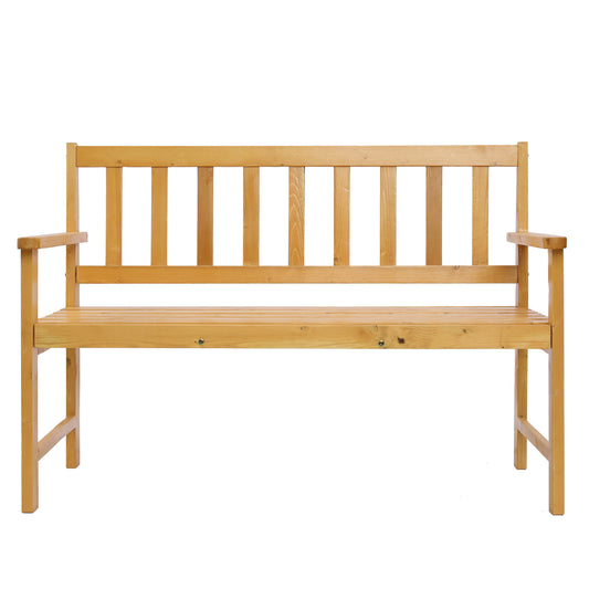 44in Outdoor Patio Wooden Bench Teak Color