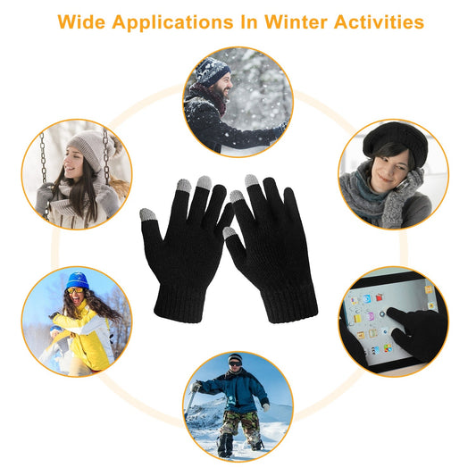 Unisex Touch Screen Gloves Full Finger Winter Warm Knitted Gloves