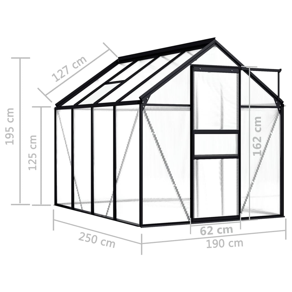 Greenhouse Anthracite Aluminum 51.1 ft²