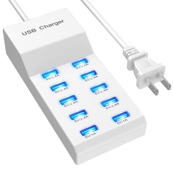 10 Ports USB Charging Station Hub - Fast Charging Power Adapter