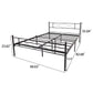 Queen Size Black Metal Bed Frame Mattress Foundation with Vintage Headboard and Footboard