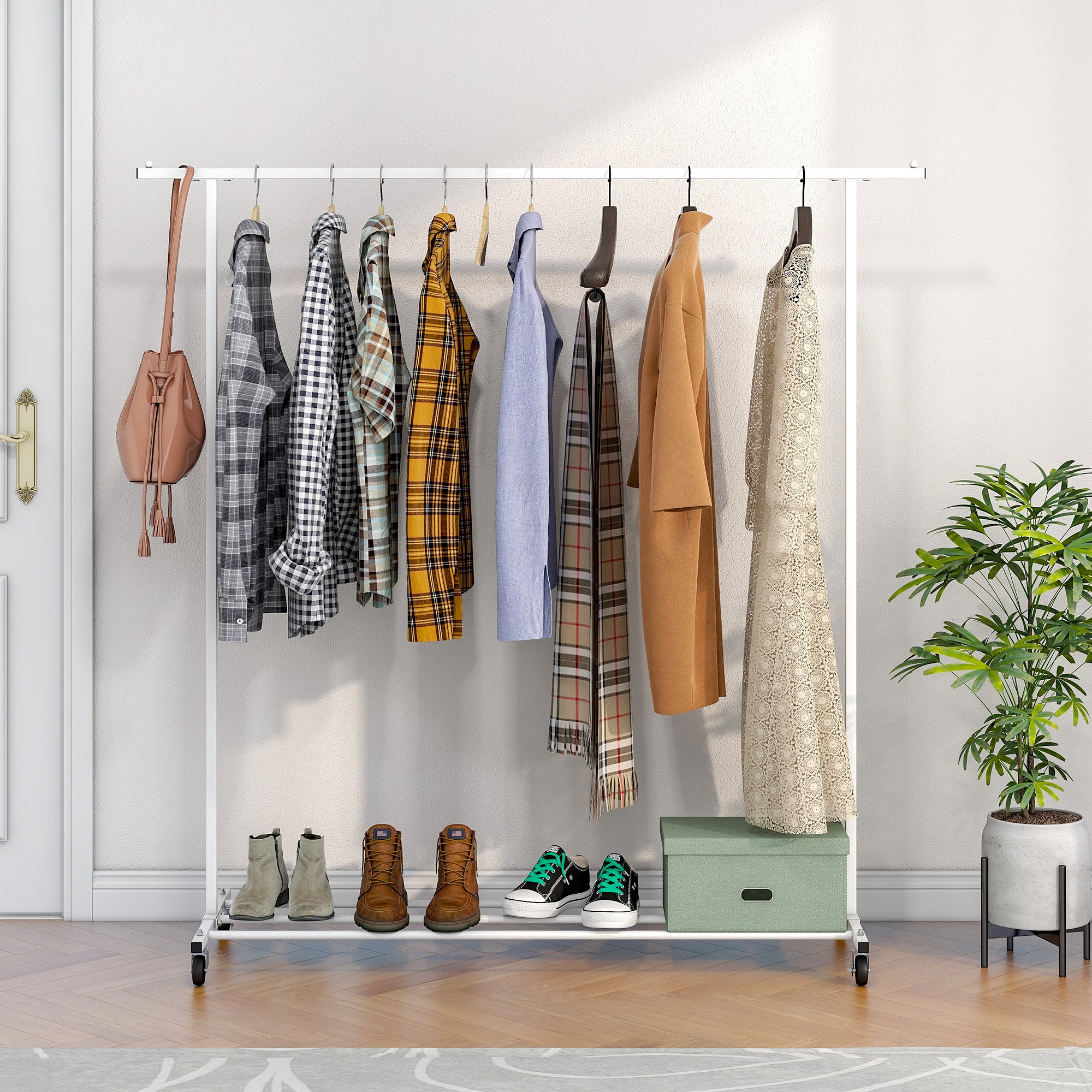 Yuda Metal Garment Clothes Rack with 6 Tiers Shelves online