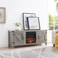 Farmhouse Wood TV Stand and Electric Fireplace