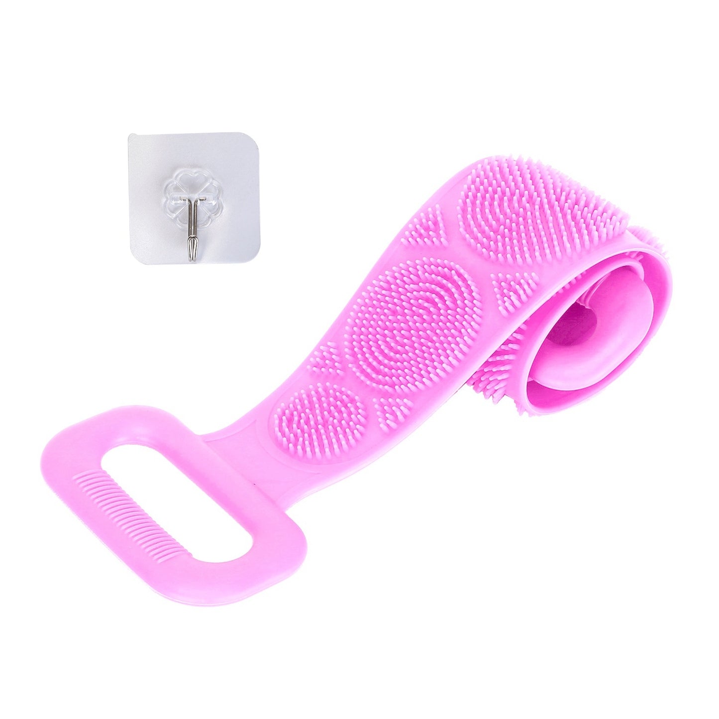 Silicone Back Scrubber Belt For Shower Exfoliating Foaming Body Wash Strap Brush Bristles Massage Dots