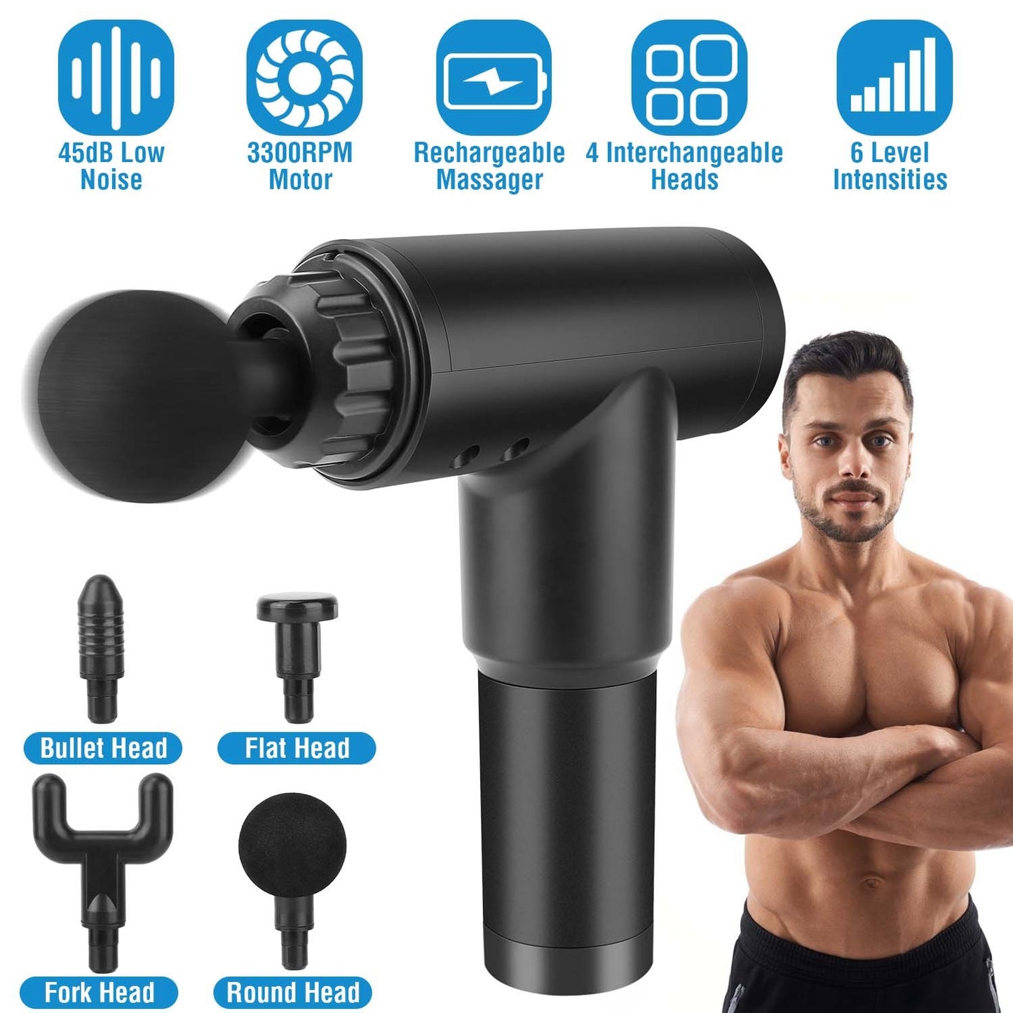 Deep Tissue Massage Gun (Cordless)