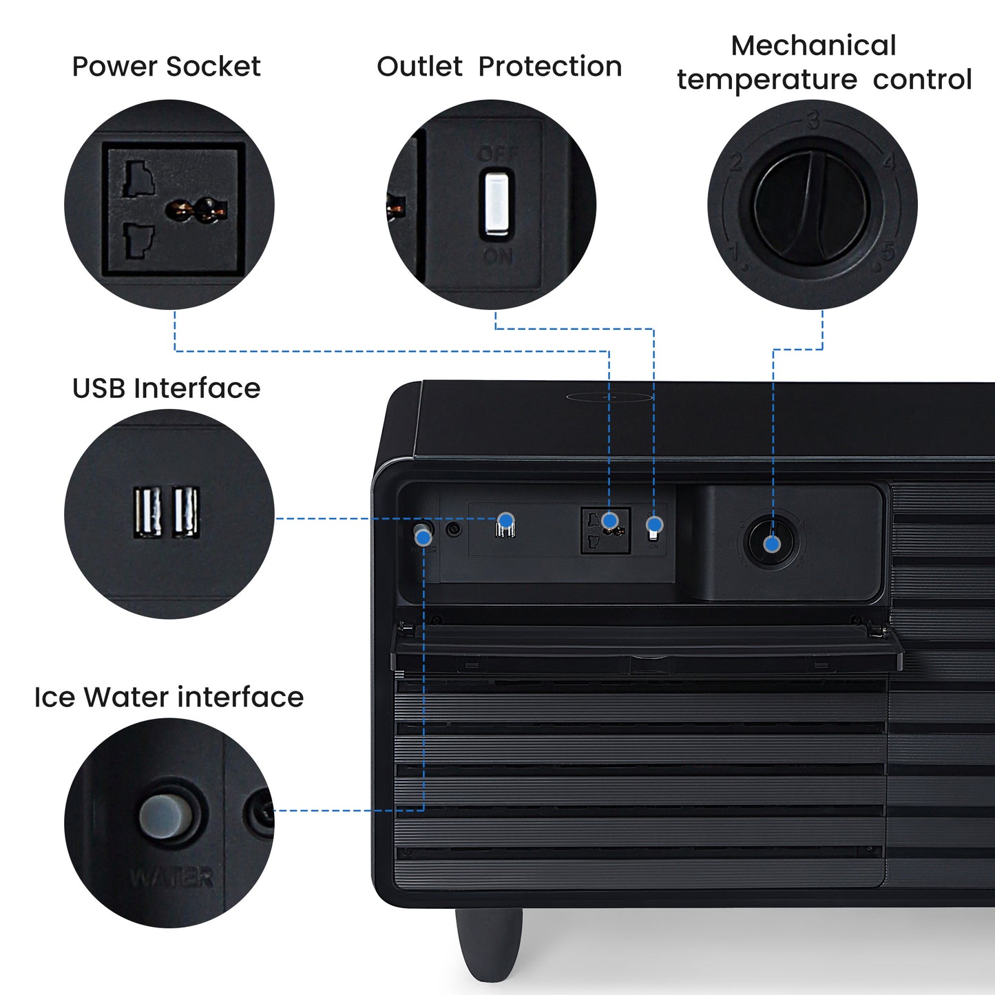 Smart mini Coffee Table with Built in Fridge and Wireless device charging