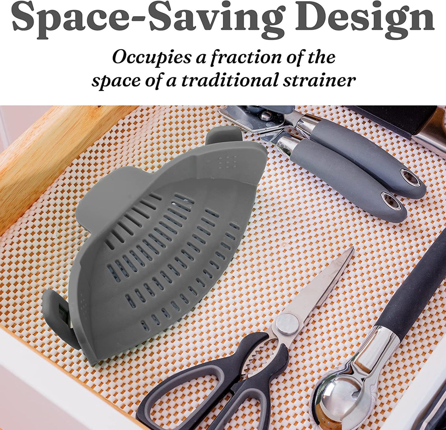 Kitchen Snap N Strain Pot Strainer and Pasta Strainer